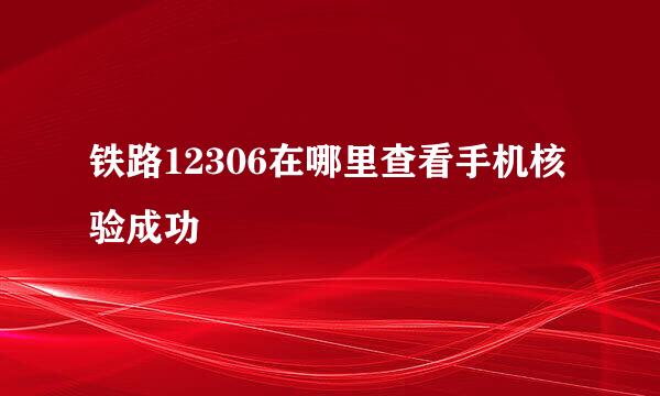 铁路12306在哪里查看手机核验成功