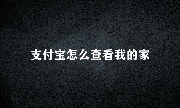 支付宝怎么查看我的家