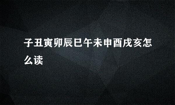 子丑寅卯辰巳午未申酉戌亥怎么读