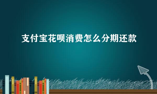 支付宝花呗消费怎么分期还款