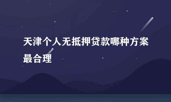 天津个人无抵押贷款哪种方案最合理