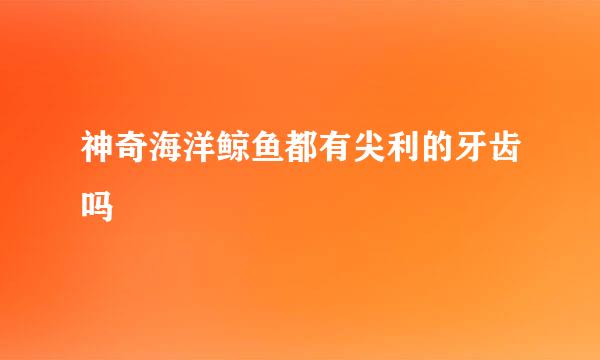 神奇海洋鲸鱼都有尖利的牙齿吗