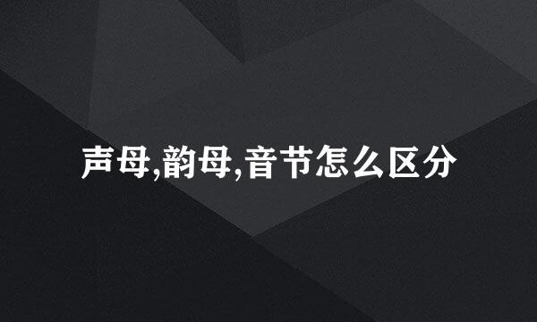 声母,韵母,音节怎么区分