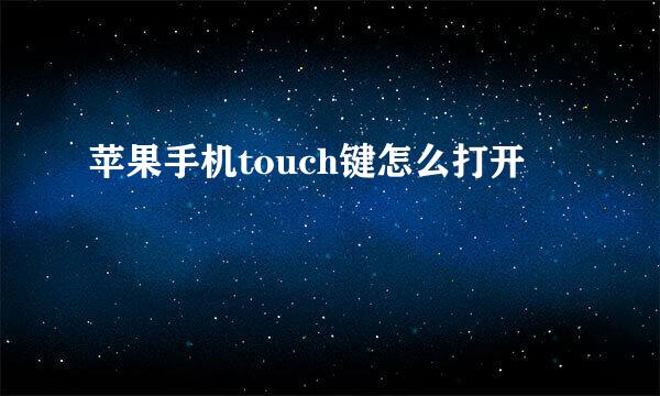 苹果手机touch键怎么打开