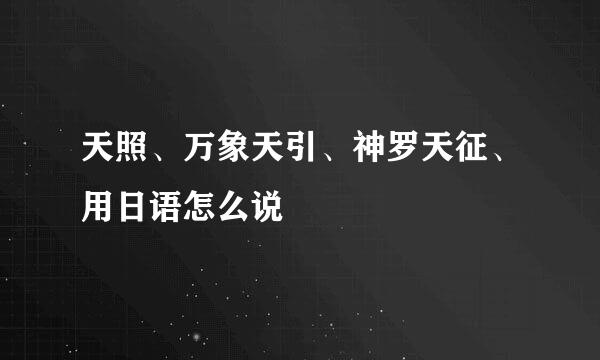 天照、万象天引、神罗天征、用日语怎么说