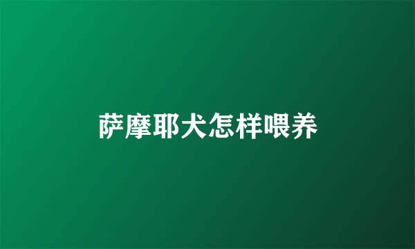 萨摩耶犬怎样喂养