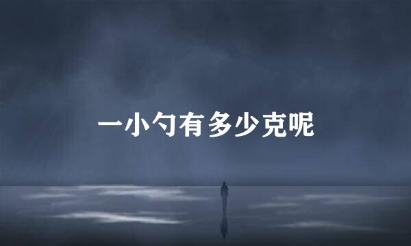 一小勺有多少克呢