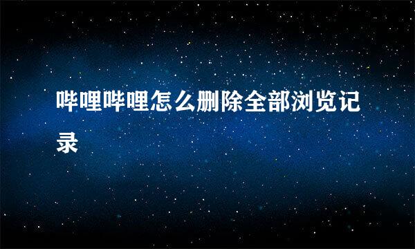 哔哩哔哩怎么删除全部浏览记录