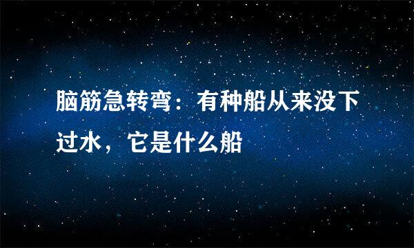 脑筋急转弯：有种船从来没下过水，它是什么船