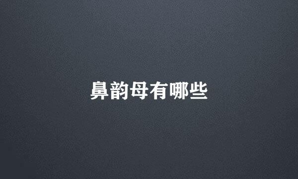 鼻韵母有哪些