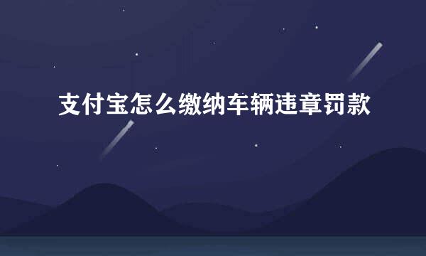 支付宝怎么缴纳车辆违章罚款