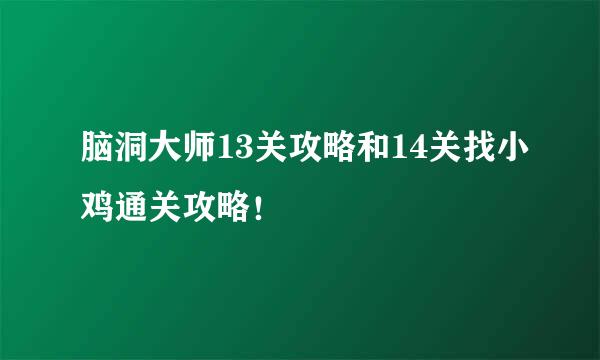 脑洞大师13关攻略和14关找小鸡通关攻略！