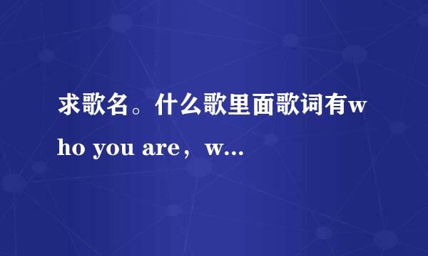 求歌名。什么歌里面歌词有who you are，who are you什么的、