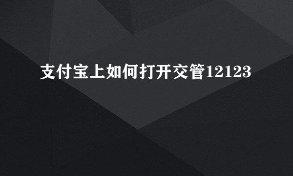 支付宝上如何打开交管12123