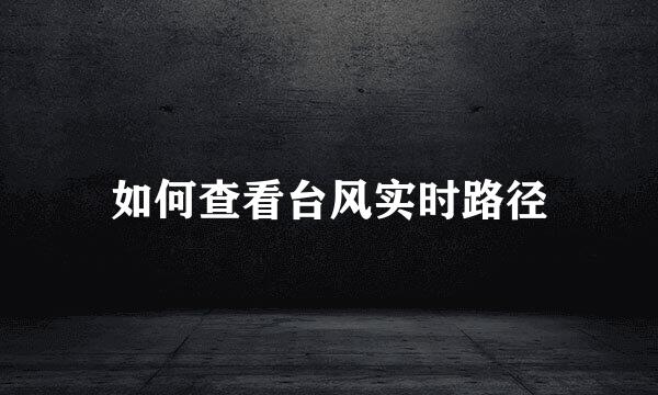 如何查看台风实时路径