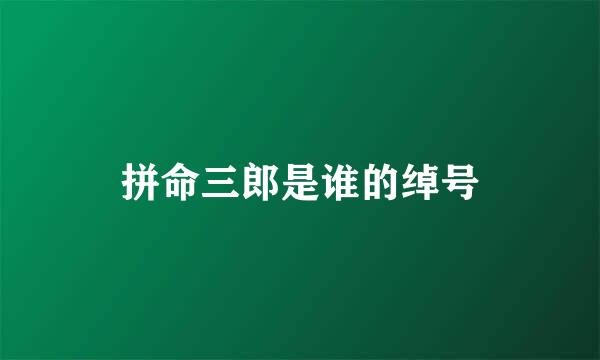拼命三郎是谁的绰号