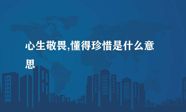 心生敬畏,懂得珍惜是什么意思