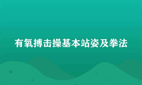 有氧搏击操基本站姿及拳法
