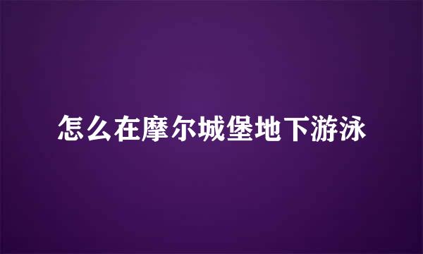 怎么在摩尔城堡地下游泳