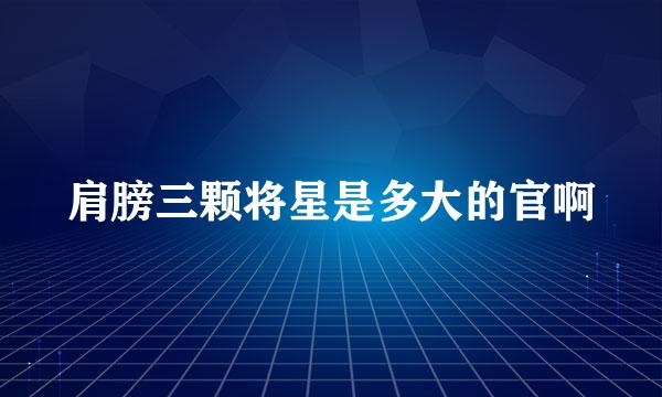 肩膀三颗将星是多大的官啊