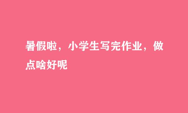暑假啦，小学生写完作业，做点啥好呢