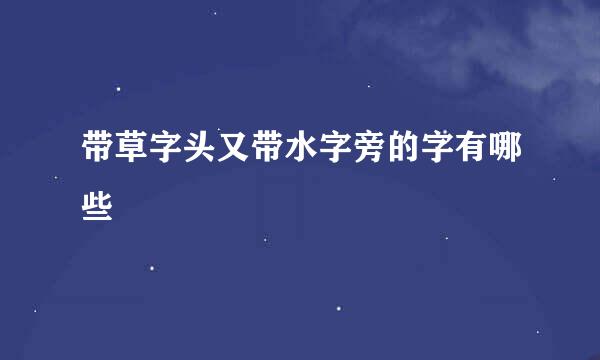 带草字头又带水字旁的字有哪些