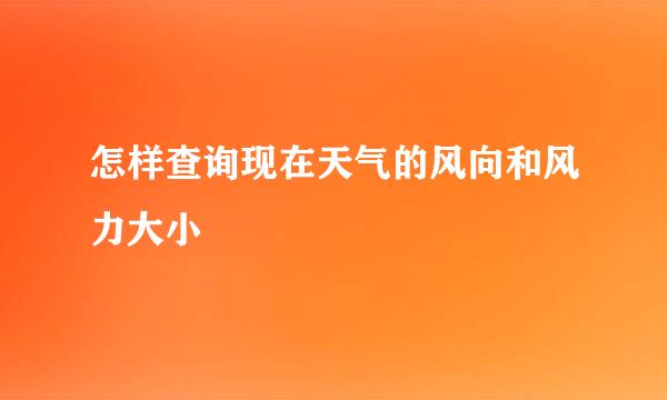 怎样查询现在天气的风向和风力大小