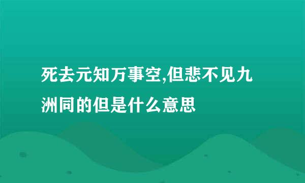死去元知万事空,但悲不见九洲同的但是什么意思