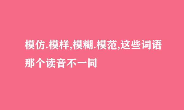 模仿.模样,模糊.模范,这些词语那个读音不一同