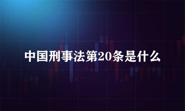 中国刑事法第20条是什么