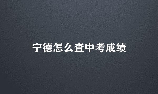 宁德怎么查中考成绩