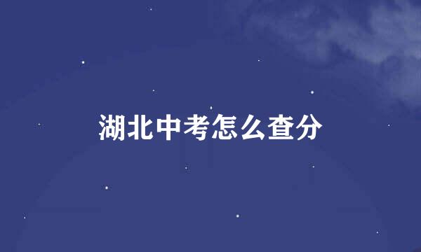 湖北中考怎么查分