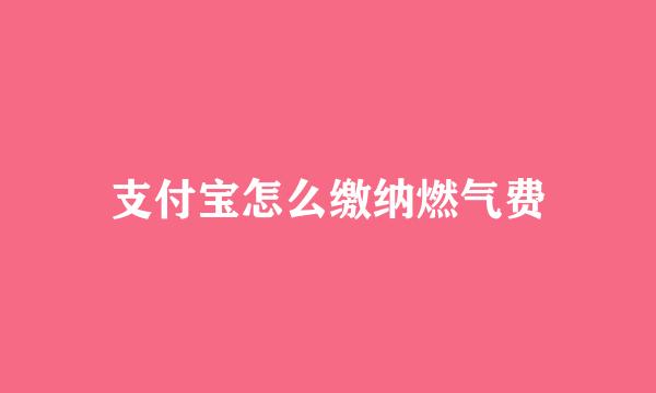 支付宝怎么缴纳燃气费