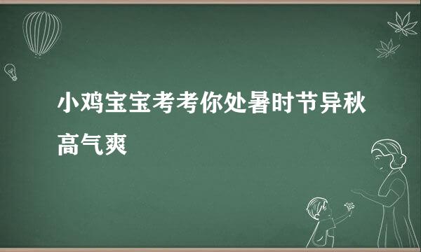 小鸡宝宝考考你处暑时节异秋高气爽
