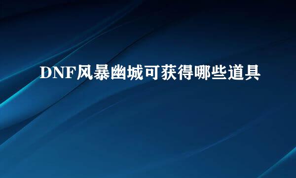 DNF风暴幽城可获得哪些道具