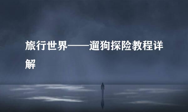 旅行世界——遛狗探险教程详解