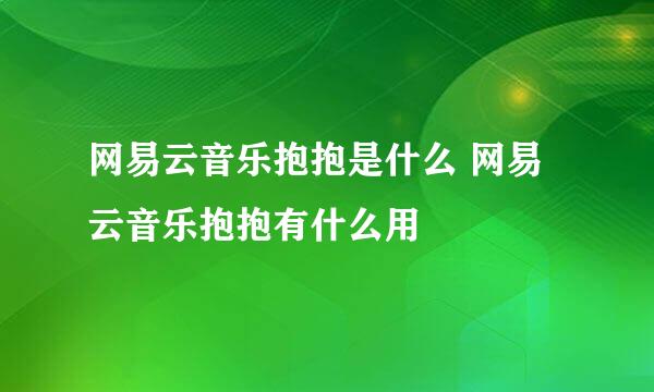 网易云音乐抱抱是什么 网易云音乐抱抱有什么用