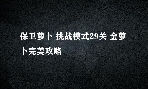 保卫萝卜 挑战模式29关 金萝卜完美攻略