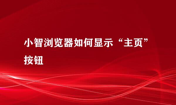 小智浏览器如何显示“主页”按钮