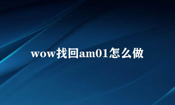 wow找回am01怎么做