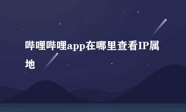 哔哩哔哩app在哪里查看IP属地