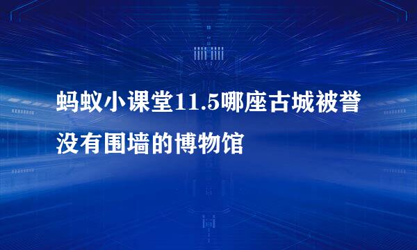 蚂蚁小课堂11.5哪座古城被誉没有围墙的博物馆