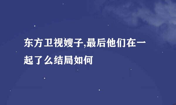 东方卫视嫂子,最后他们在一起了么结局如何