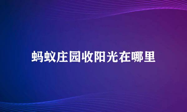 蚂蚁庄园收阳光在哪里