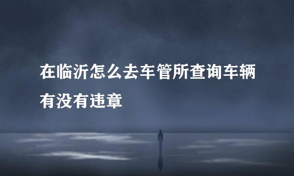 在临沂怎么去车管所查询车辆有没有违章