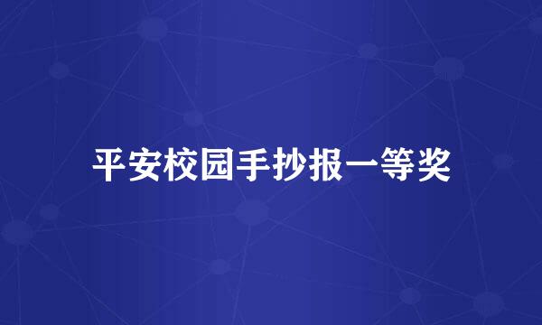 平安校园手抄报一等奖