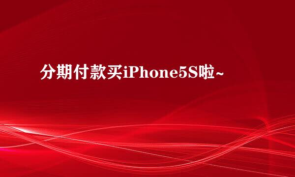 分期付款买iPhone5S啦~
