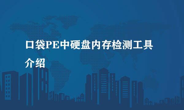 口袋PE中硬盘内存检测工具介绍