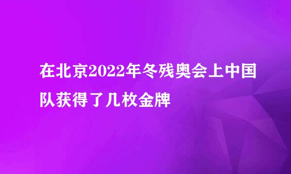 在北京2022年冬残奥会上中国队获得了几枚金牌