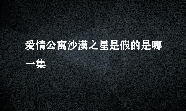 爱情公寓沙漠之星是假的是哪一集